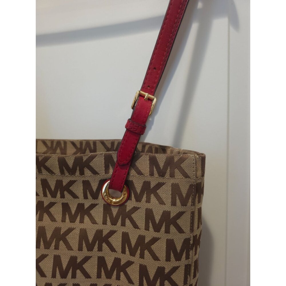 Michael Kors JET SET North South MK Signature Tote Jacquard Shoulder Bag - Picture 3 of 11
